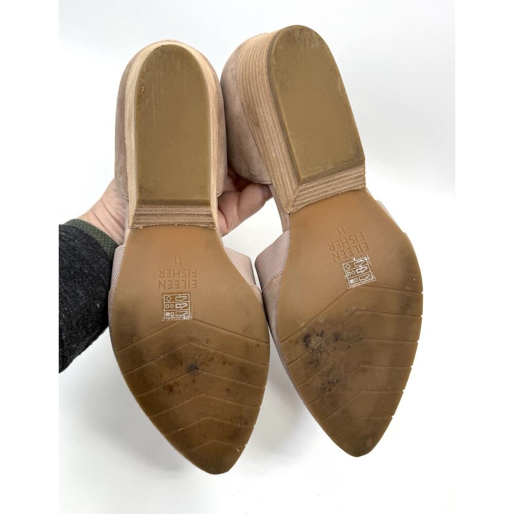 Eileen Fisher Hilly Wedge d'Orsay Pump taupe suede Women’s 11 Slip On Shoes - Picture 6 of 8
